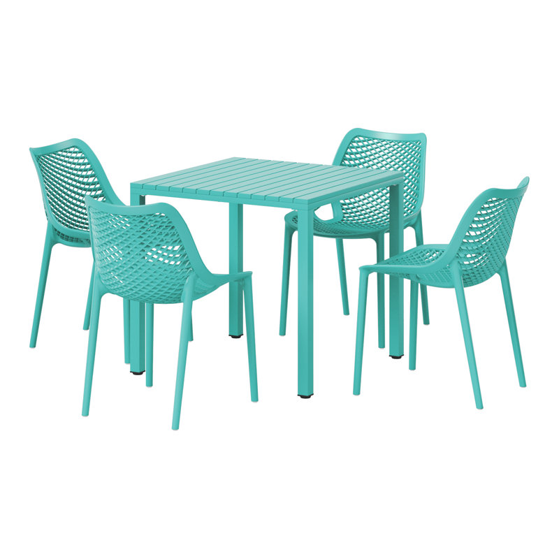 Ensemble repas carré pour 4 personnes, Teal