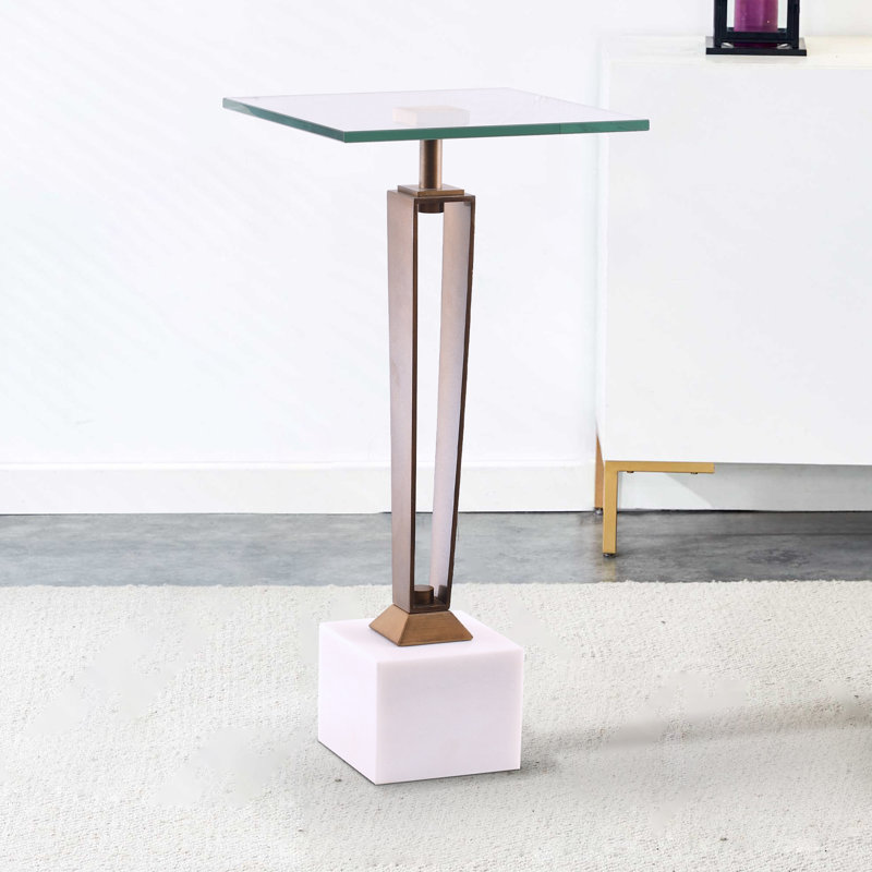 23" Tall Glass Top End Table