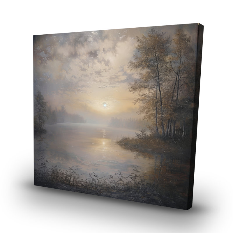 Misty sun - 32"x32" art on canvas