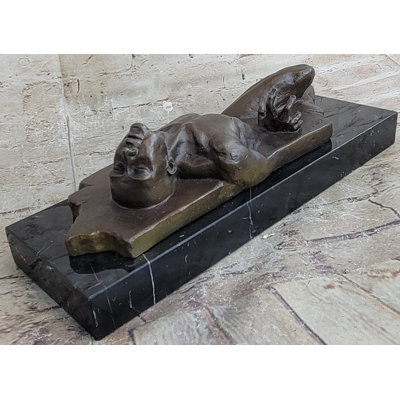 Nakiyla Surreal Hot Cast Bronze Sculpture Of Male Figure Trapped In The Floor On A Marble Base