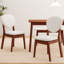 Ensemble de table à manger de 47 po pour 4 personnes, table de cuisine en bois massif avec banc et 2 chaises avec dossier rembourré-62113196-62113197