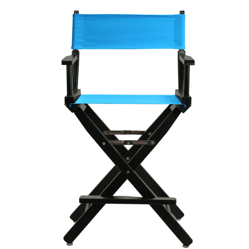 Chaise de réalisateur pliante 24 po, Blanc, Turquoise