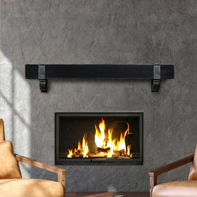 Breckenridge Fireplace Mantel with Steel Straps