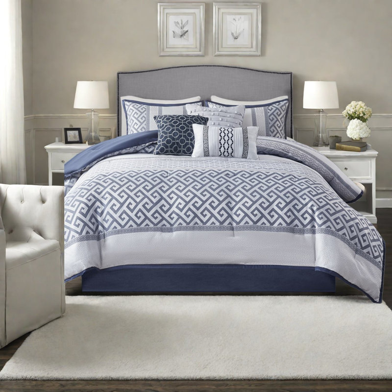 Ensembles de literie de luxe, polyester jacquard très grand californien, style maison traditionnelle