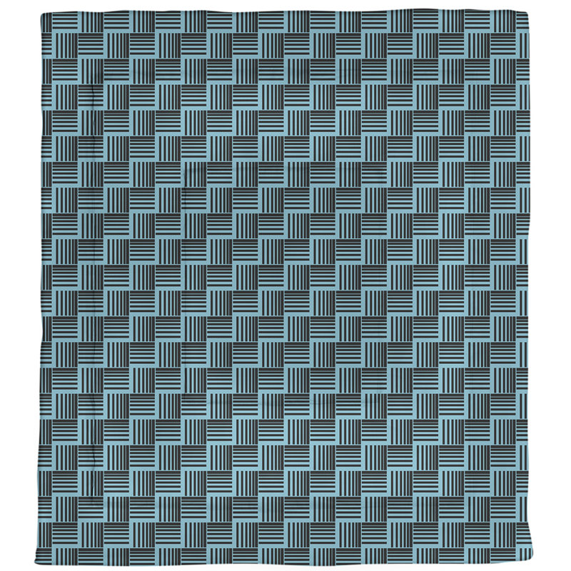 Édredon réversible en microfibre Dana Strider, Édredon grand, Bleu sarcelle / rayures noires