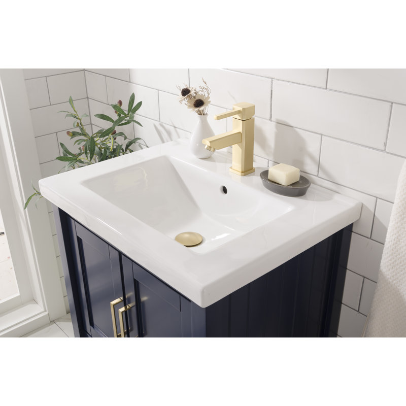 Ensemble de meuble-lavabo simple 24 po Groth, Bleu
