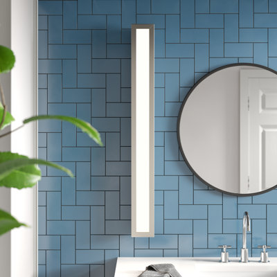 InLine 1-Light Dimmable LED Silver Bath Bar