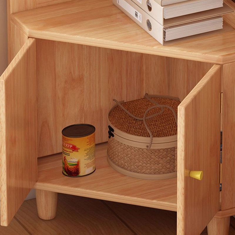 Armoire de coin en bois manufacturé Burlywood, Burlywood, H 59,06 po x l 15,75 po x P 15,75 po