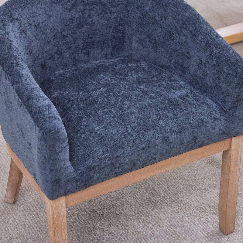 Chaises de salle à manger rembourrées de style moderne Mid-Century avec accoudoirs, Blue, Bleu