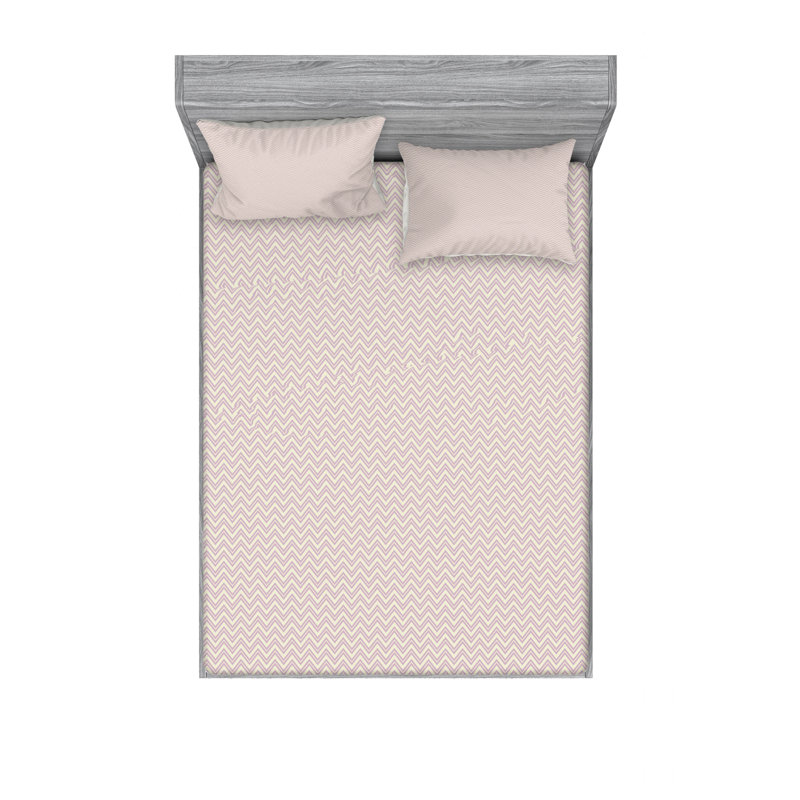 Microfiber Geometric Sheet Set, Full/Double Sheet Set with Fitted Sheet