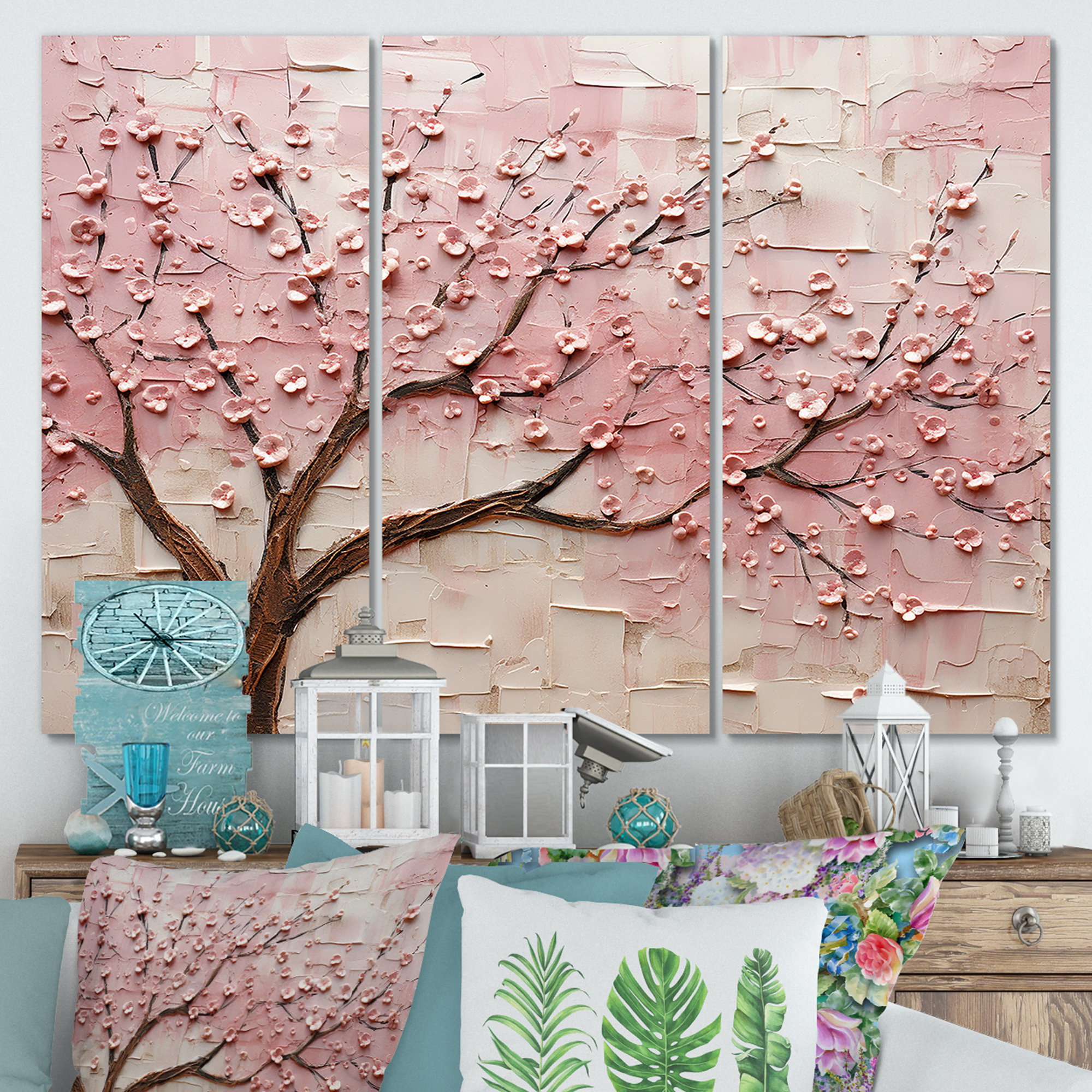 Lark Manor™ Cherry Blossom Whisper Pink And White - Flowers Wall Art ...