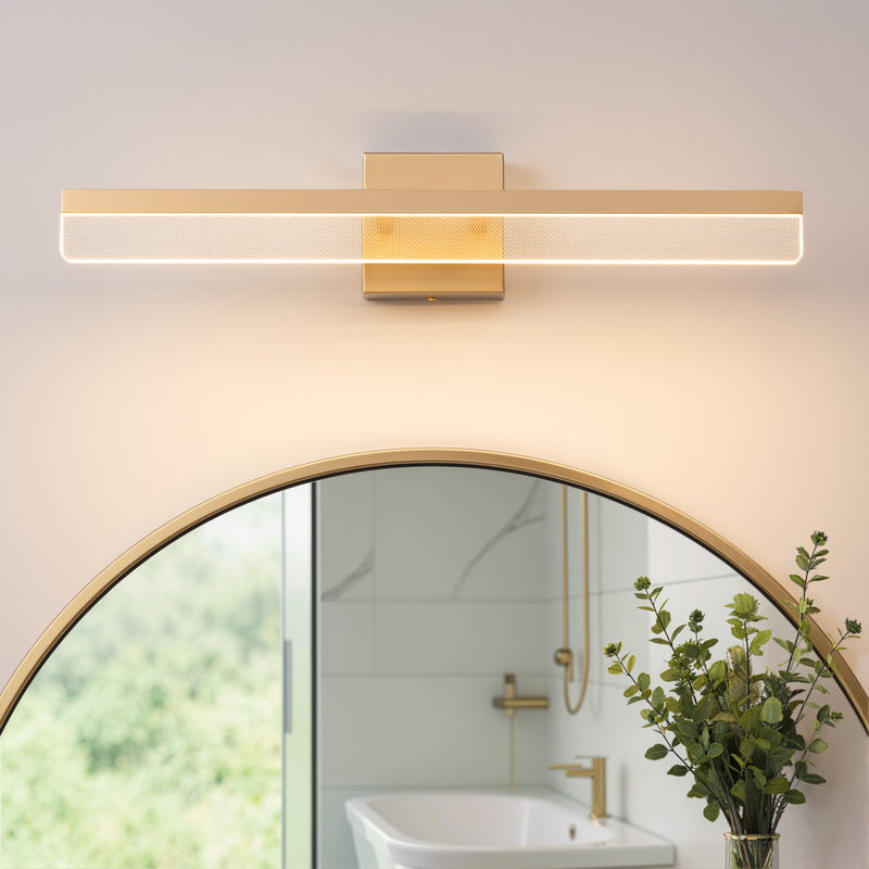 Éclairage de salle de bain à DEL 24 po à intensité variable pour salle de bain, Doré