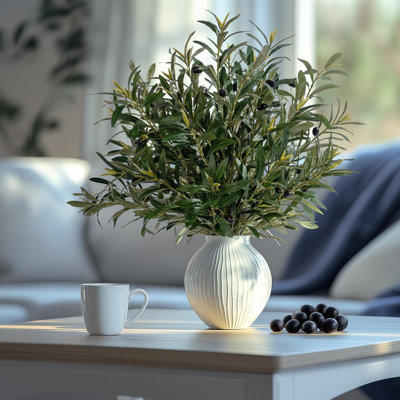 11PCS 6 fourchettes en fausse olive pour vase, 34,7 po branches d'olivier artificielles, plantes artificielles, tiges de verdure, tiges d'eucalyptus, feuilles vertes pour la maison, mariage, bureau, décoration de jardin, bricolage, artisanat floral