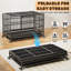 Cage intérieure robuste à double porte pour cage pliable pour chien avec roues verrouillables à 360 ° Plateau amovible Assemblage facile à nettoyer pour les petits chiens moyens et grands