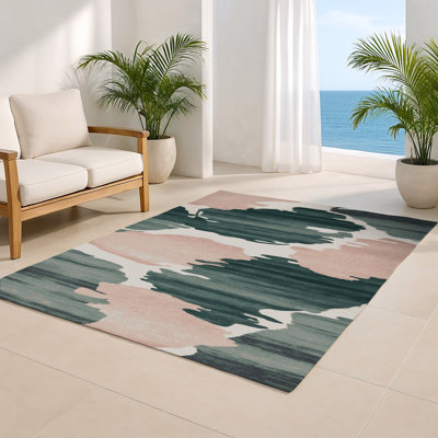 Tapis intérieur et extérieur gris Watercolor