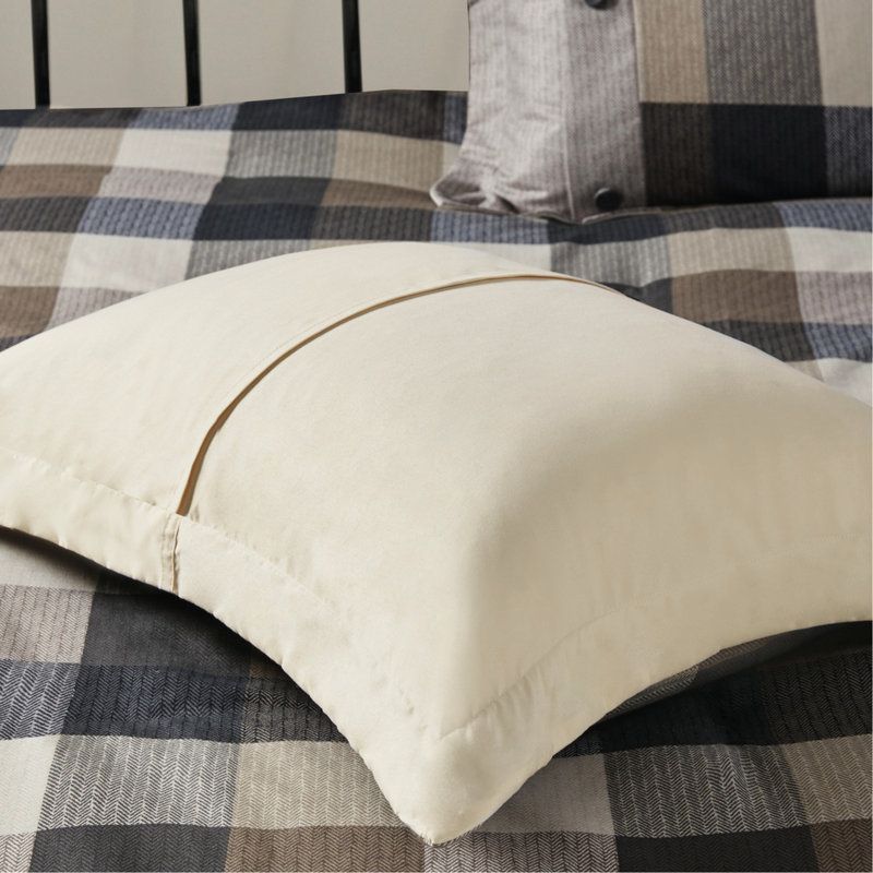 Édredon pour grand lit 7 pièces Ridge - Chevron neutre, tissu écossais Buffalo, lavable à la machine, coussins décoratifs, jupe de lit, tissu à chevrons, rembourrage, comprend édredon, taies décoratives, coussins et