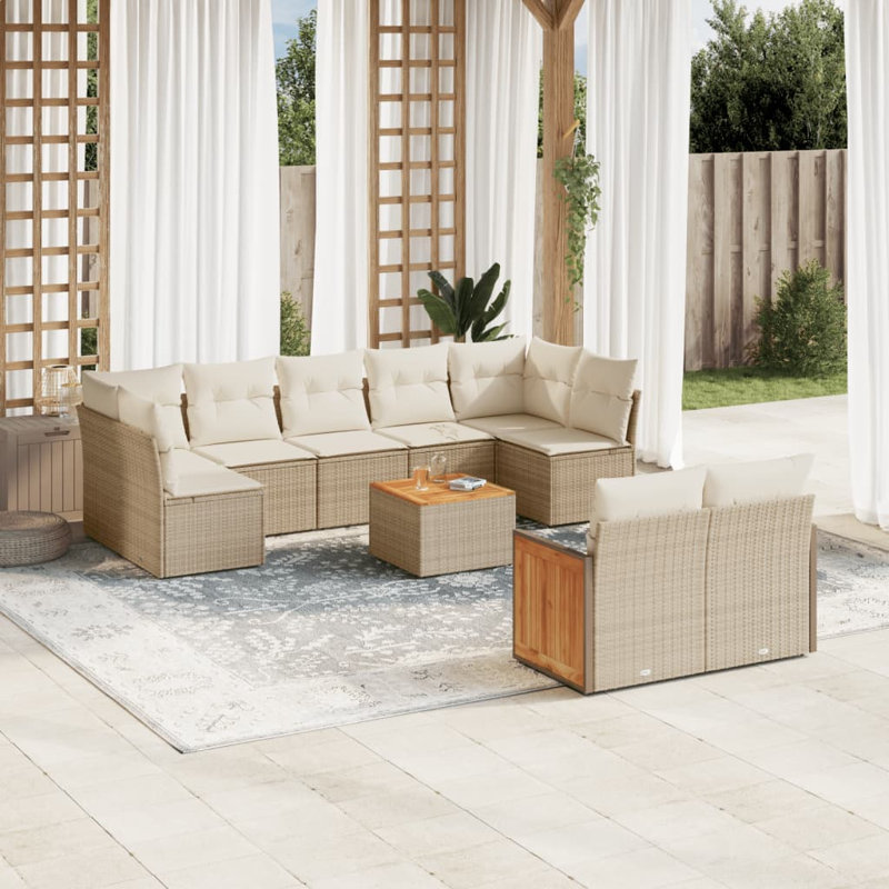 Vidaxl Garden Sofa Set Beige, Cream White