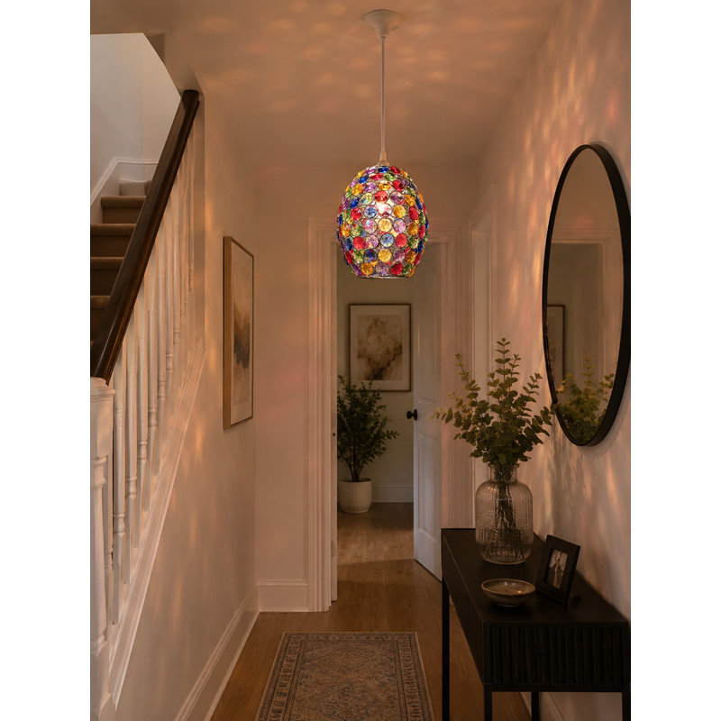 22cm H Plastic Oval Pendant Shade ( Screw On ), Multi-Colour