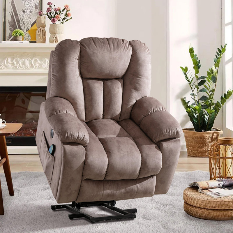  Fauteuil inclinable électrique de massage surdimensionné de 41 po avec fauteuils inclinables électriques chauffants avec porte-gobelet dissimulé, port USB et rembourrage ultra doux 