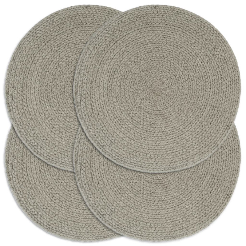 Billingsy Cotton Solid Colour Round Placemat, Grey