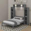 Lit escamotable double avec tablettes et DEL
