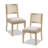 Light Brown Handwoven Rattan Upholstered Wood Dining Chairs-1160527368