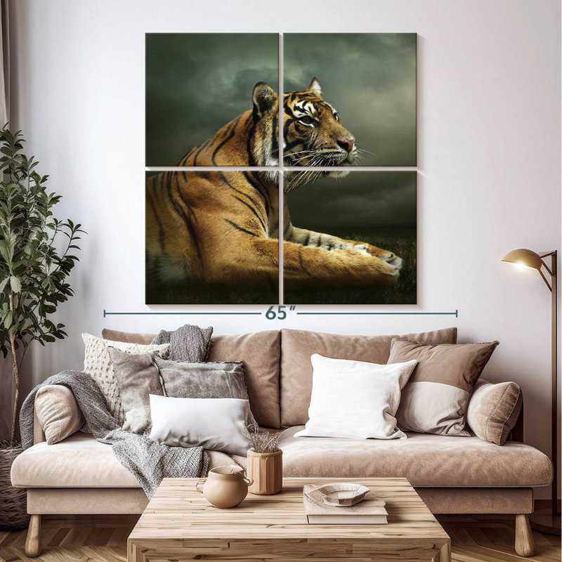 Brampt Stoic Tiger, 50" H x 50" W
