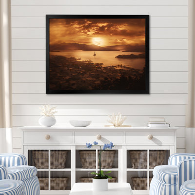 «Golden Sunrise Over Lake Taupo In New Zealand I», reproduction sur toile