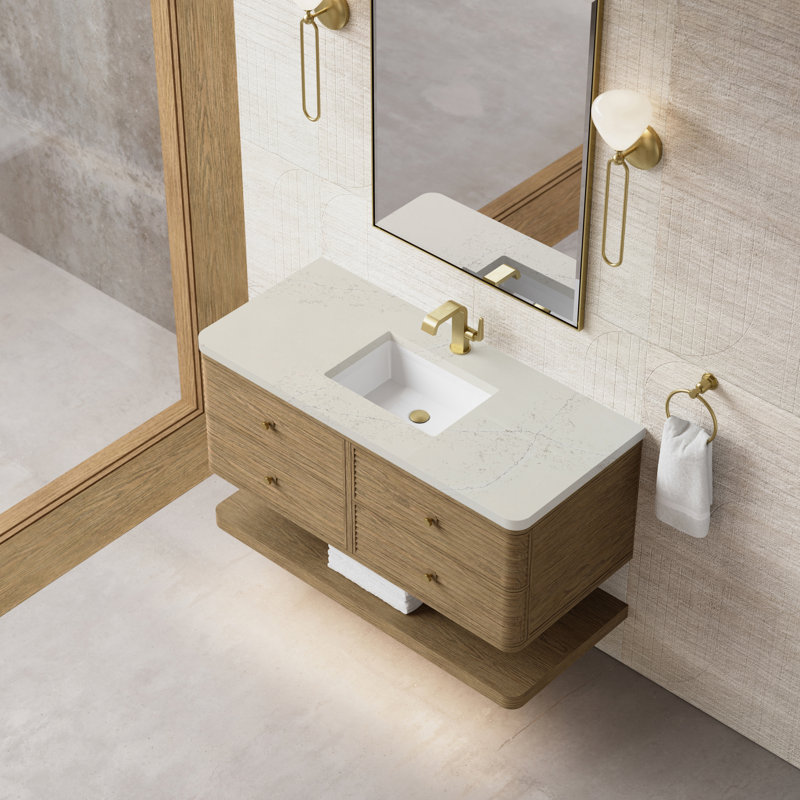 Allamari 48" W Single Vanity, 8" Widespread, Dune Mist, Siberian Silestone