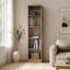 Ensemble de bibliothèque en chêne naturel composé de 2 pièces avec étagères ouvertes, idéal pour des solutions de rangement modernes et efficaces à la maison.