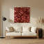 Abstrait floral 80, art mural en métal brun