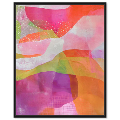 «Garnet Gleam I» sur toile, art abstrait néon