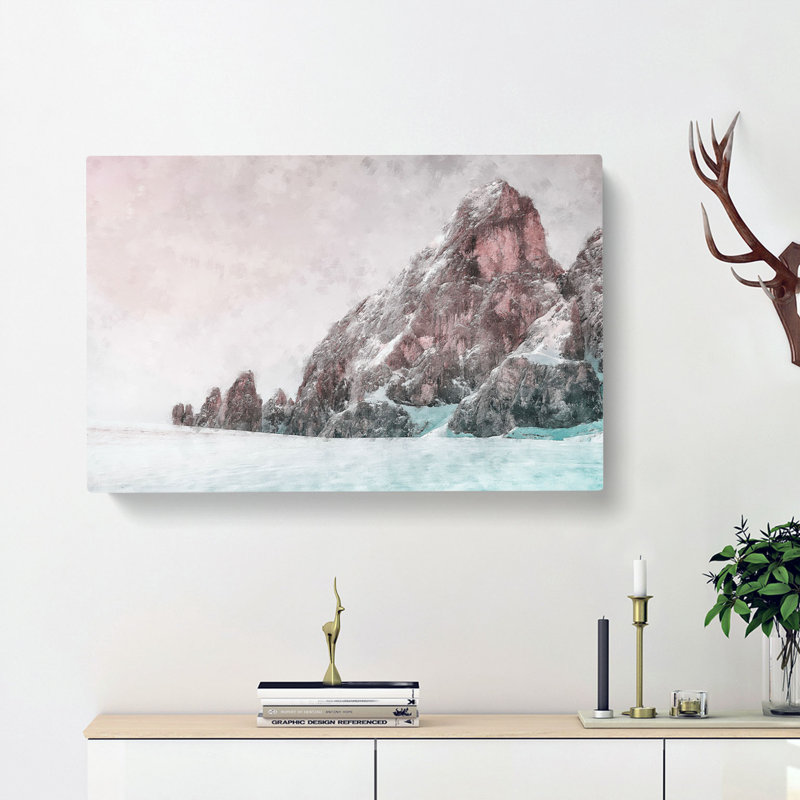 Pink Mountain - Wrapped Canvas, 50cm H x 76cm W x 3cm D