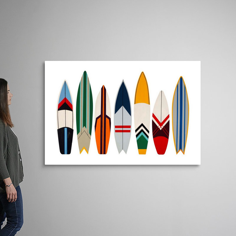 «Surfboard and Sail II» par Sydney Edmunds, reproduction d'art graphique sur toile, H 40 po x l 60 po x P 1,25 po