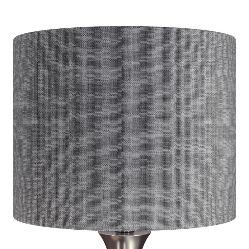 Ensemble de lampes de table standard 24,25 po Adonis, Nickel brossé, Gris foncé