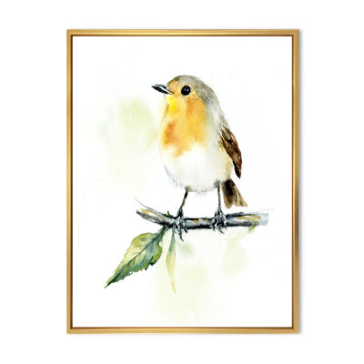 Petit oiseau sur une branche - peinture sur toile