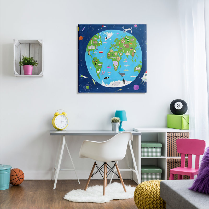 Étoiles de la Terre et de l'espace, Toile tendue, H 30 po x l 30 po x P 1,5 po