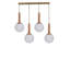 Élégant lustre en métal avec hauteur réglable, finition blanche et chêne et or, 5,9 po x 5,9 po | Plaque de base: 25,6 po x 2,4 po x 1,2 po | 4 x douilles E27 de 40 W maximum | Parfait pour la salle à manger et les espaces de vie, conception moderne-665895658-665895659-665895667