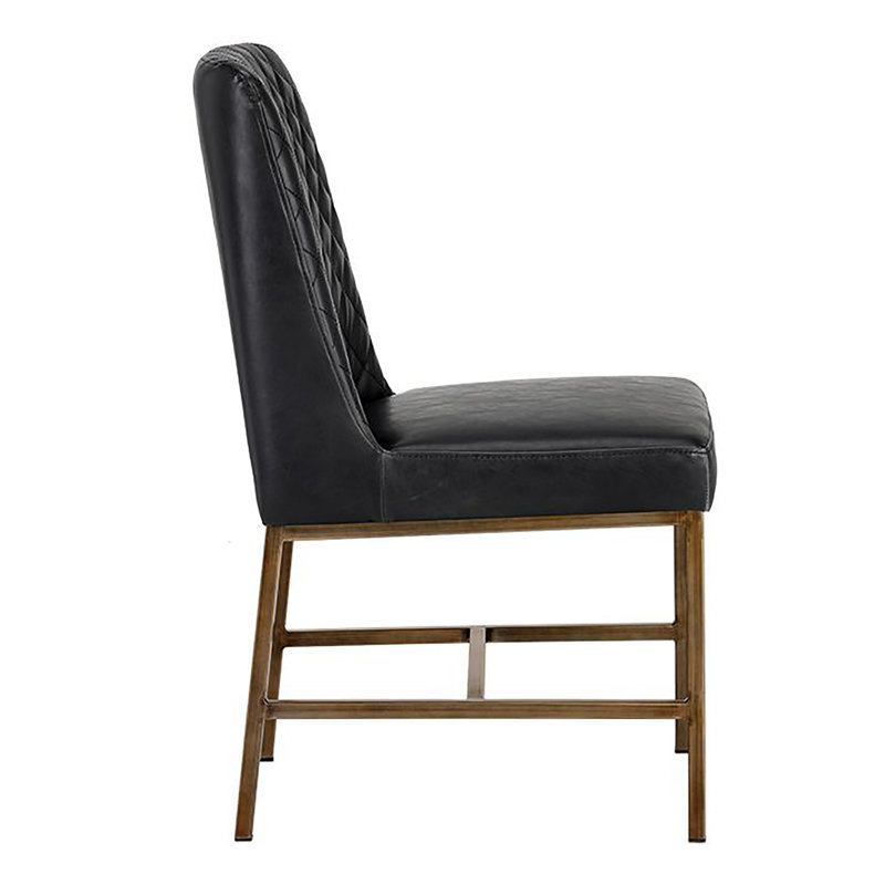 5West Upholstered Dining Chair, Black Faux Leather