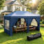 3 x 6 m Pop‑Up Garden Gazebo, Waterproof Outdoor Party Marquee Tent with Removable Side Panels, Windows and Carry Bag, White-133761264