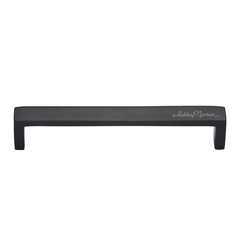 Flat Black Solid Brass Modern Bar Pull with Mounting Hardware