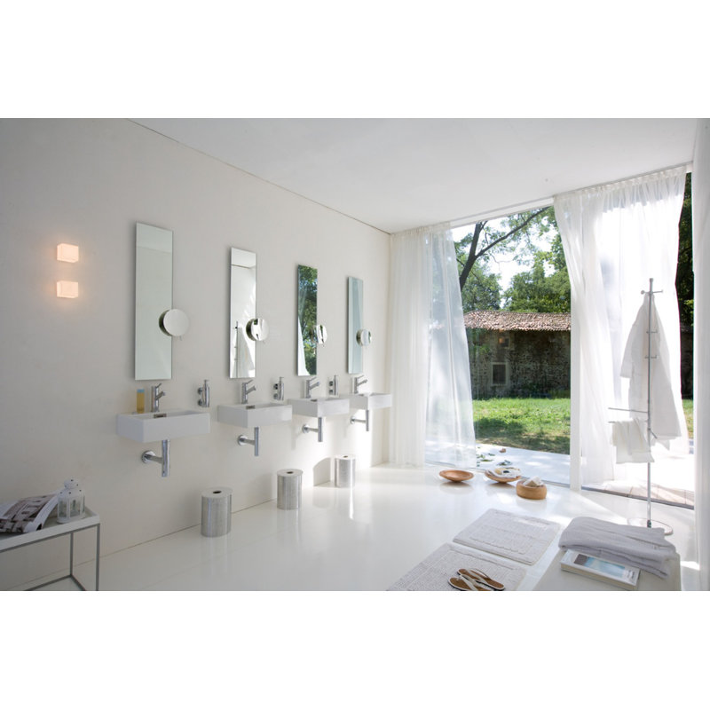 Belfry Bathroom Kiera 420mm L x 3600mm W Ceramic Rectangular Sink with Overflow, White