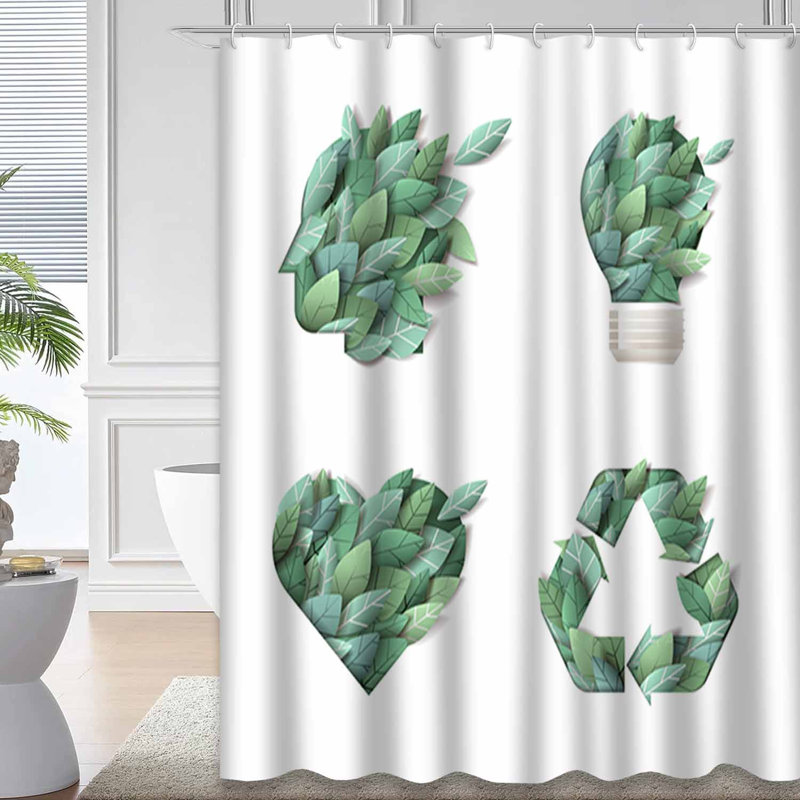 Rideau de douche à 12 crochets Green Energy, L 72 po x l 84 po