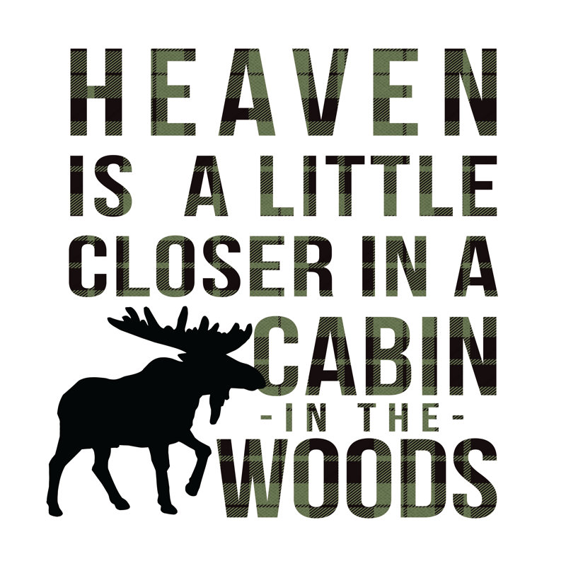 Heaven Closer In A Cabin Green Plaid - Wrapped Canvas Print, 30cm H x 30cm W x 3.8cm D