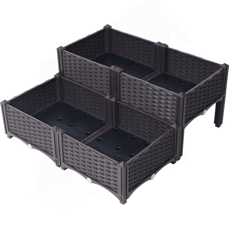 Lit de jardin surélevé avec pattes 4 pièces