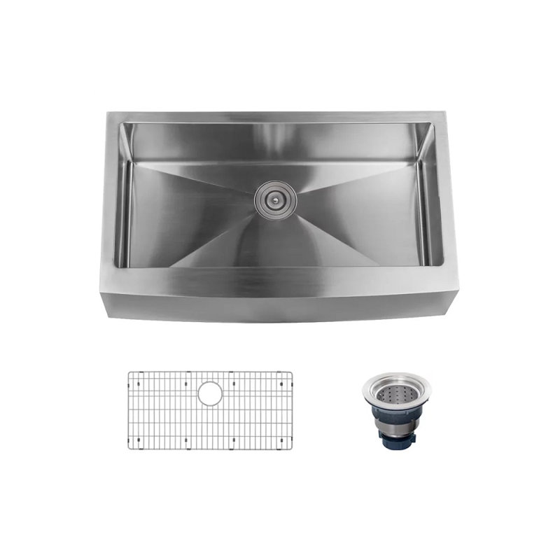 35.88'' L Farmhouse / Apron Single Bowl Stainless Steel Kitchen Sink