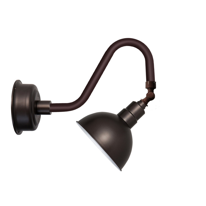Luminaire de grange d’extérieur à del blackspot, Bronze acajou, H 23 po x l 12 po x P 22 po