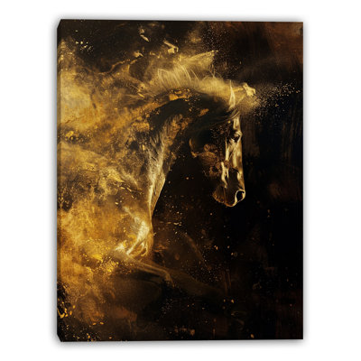 Golden Storm Wrapped Canvas Wall Art