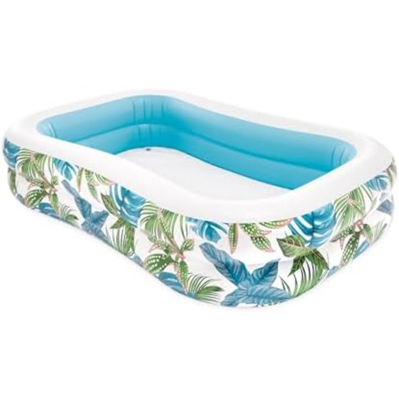 Tropical Swim Center Inflatable Family Pool 159 Gallon Capacity – 90" X 60" X 19"