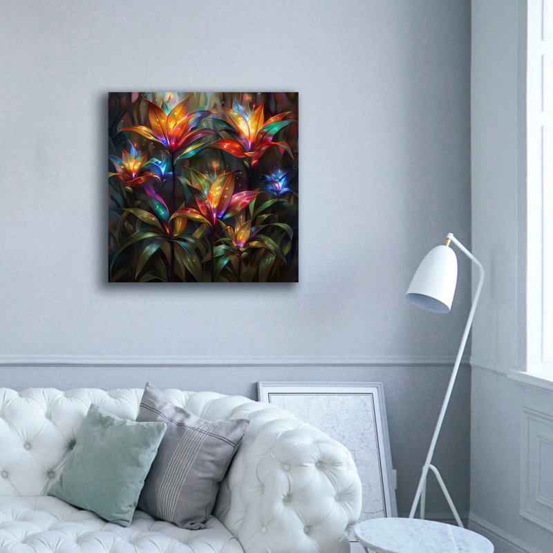"Dakiant Fields" Radiant Dance Of Leaves "par r3darch0n, art mural sur toile, H 37 po x l 37 po x P 1,5 po